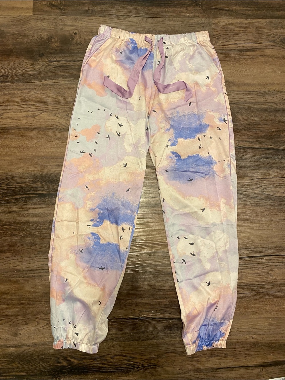 Victoria's Secret Pastel Cloud Print Jogger Pants - Purple, Blue & Peach